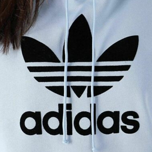 Adidas Cropped Hoodie Ribbed Sleeves - Picture 2 of 9